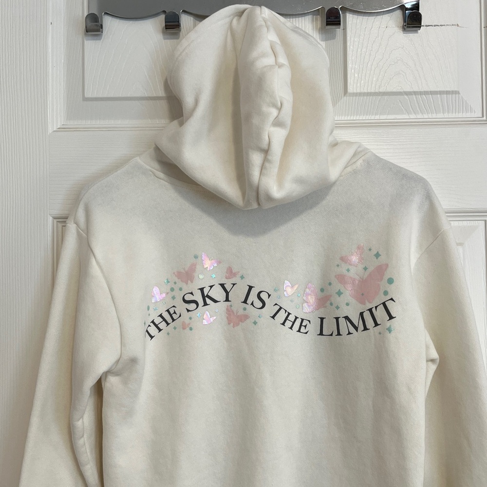 Wicked from Paul Tazewell Cream Hoodie w/ Green & Pink Pastel Graphics Girls Lg - Picture 9 of 16